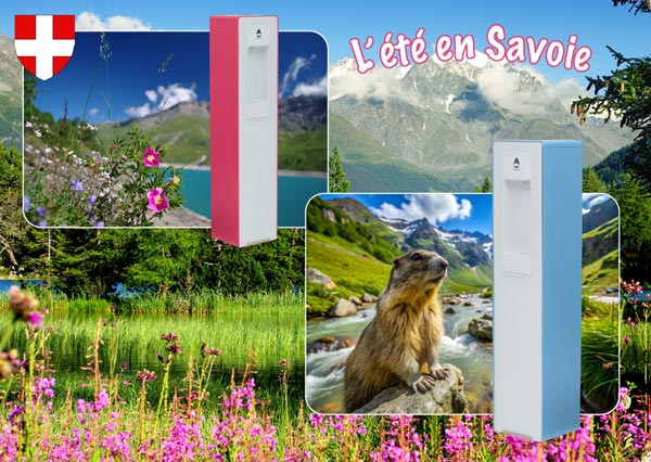 fontaine à eau sur réseau sequoia fabriquée en Savoie pour une eau fraîche tout le temps marmotte
